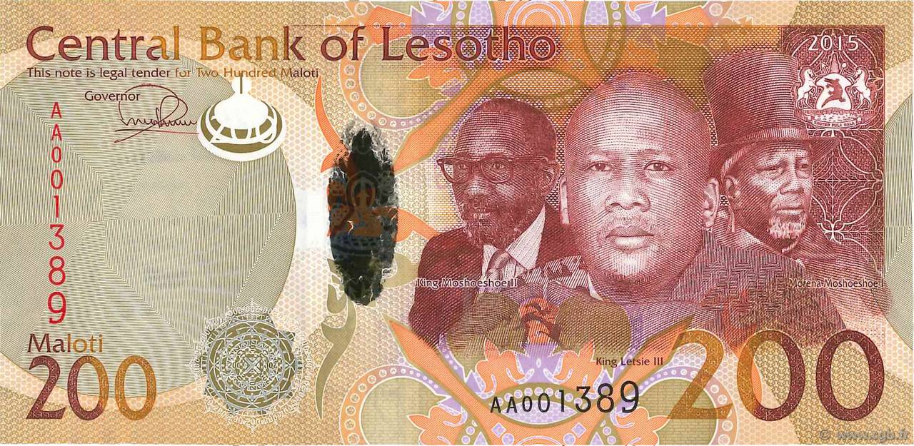 200 Maloti LESOTHO  2015 P.New NEUF