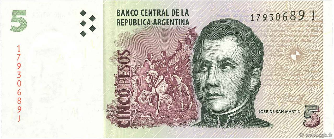 5 Pesos ARGENTINA  2014 P.353 FDC