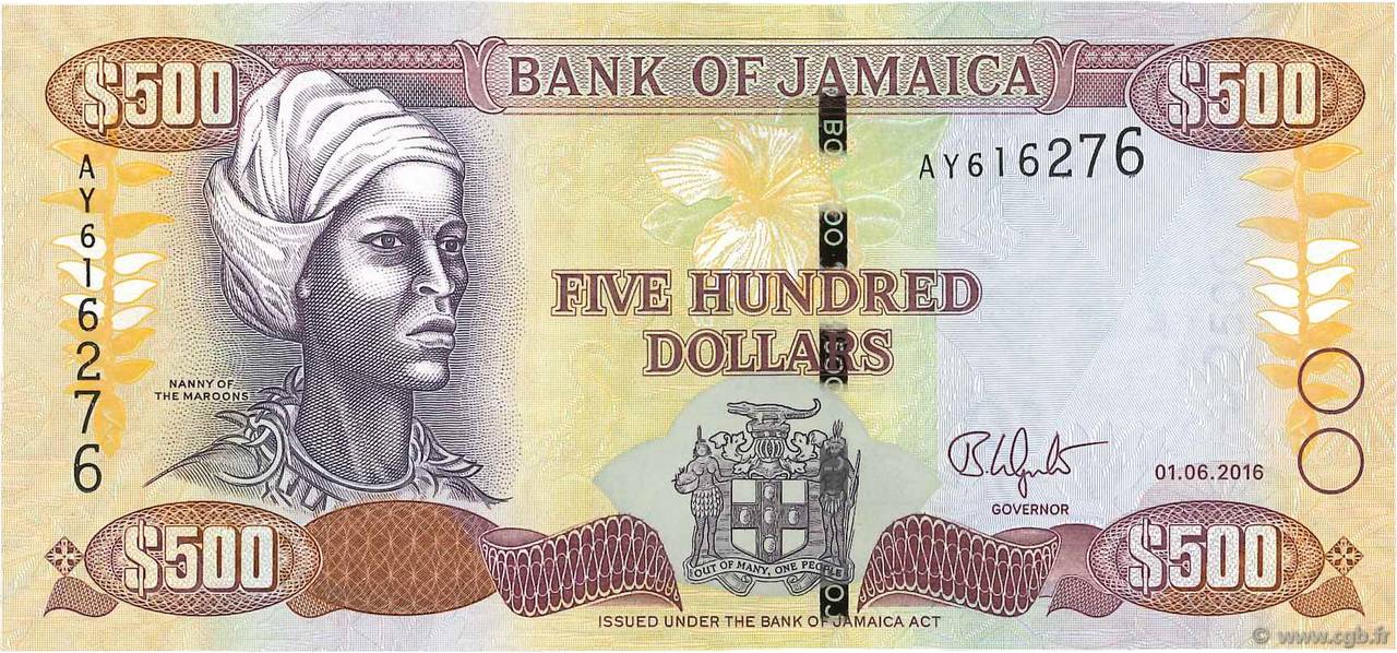 500 Dollars JAMAICA  2016 P.New UNC