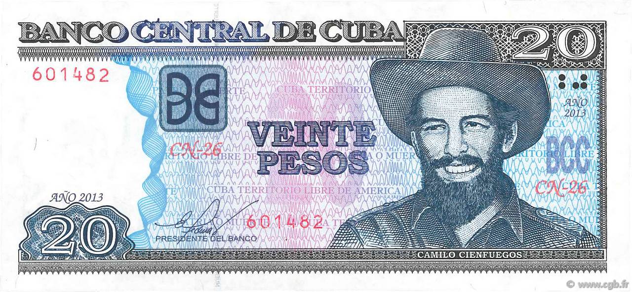 20 Pesos CUBA  2013 P.122g FDC