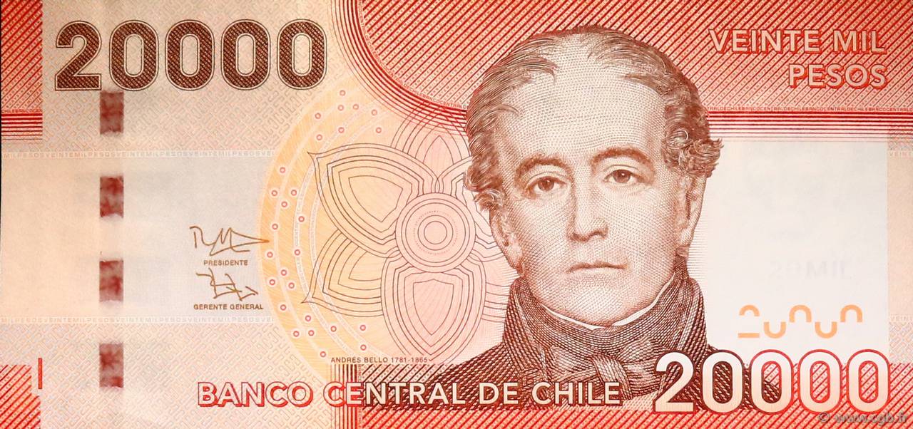 20000 Pesos CILE  2014 P.165e FDC