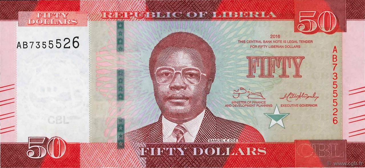 50 Dollars LIBERIA  2016 P.34 UNC