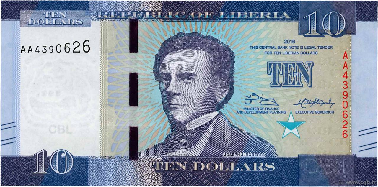 10 Dollars LIBERIA  2016 P.32 NEUF
