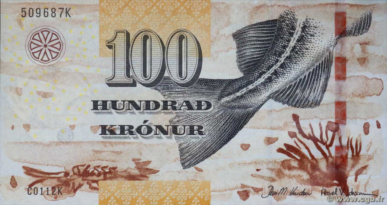 100 Kronur FÄRÖER-INSELN  2011 P.30 ST