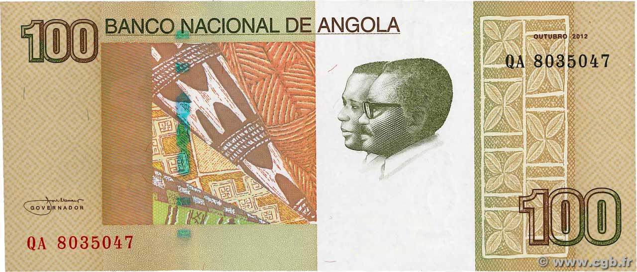 100 Kwanzas ANGOLA  2012 P.153 UNC-