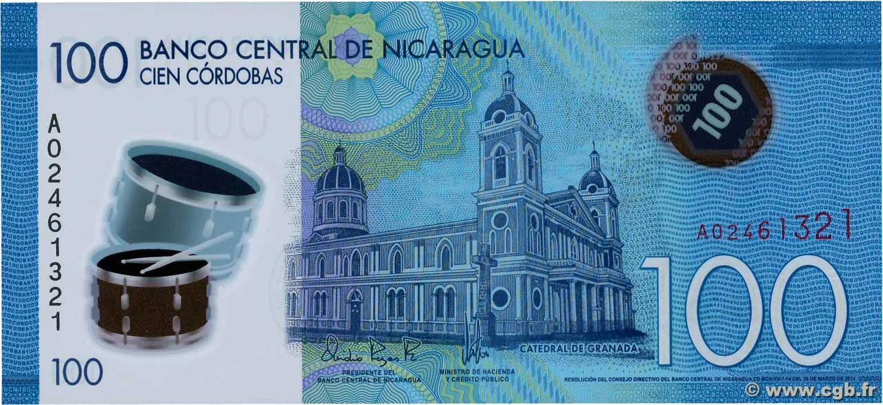 100 Cordobas NICARAGUA  2014 P.212a UNC