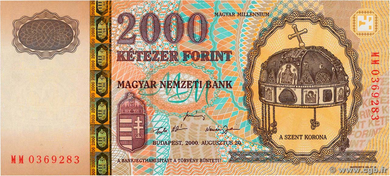 2000 Forint HUNGRíA  2000 P.186a FDC