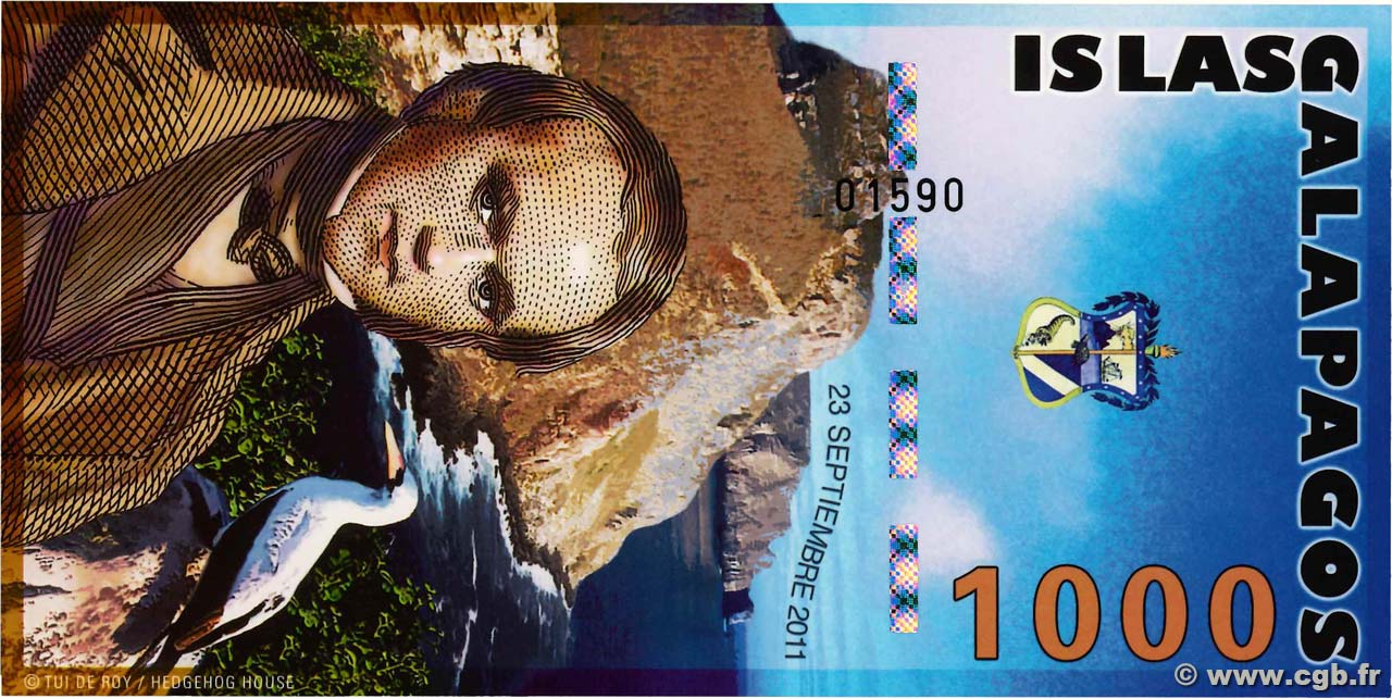 1000 Nouveaux Sucres ISOLE GALAPAGOS  2011  FDC
