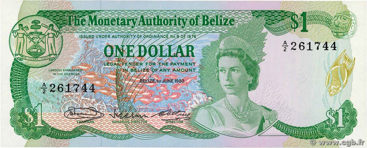 1 Dollar BELIZE  1980 P.38a UNC-