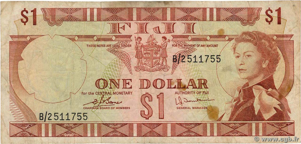 1 Dollar FIJI  1974 P.071b F