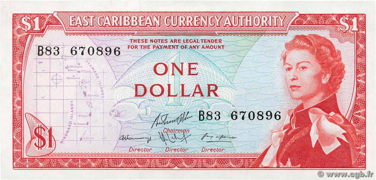 1 Dollar EAST CARIBBEAN STATES  1965 P.13g fST