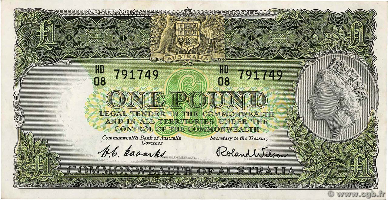 1 Pound AUSTRALIA  1953 P.30a EBC