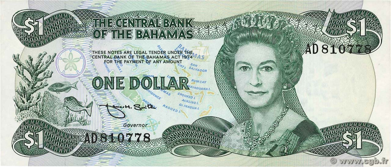 1 Dollar BAHAMAS  1984 P.43b XF