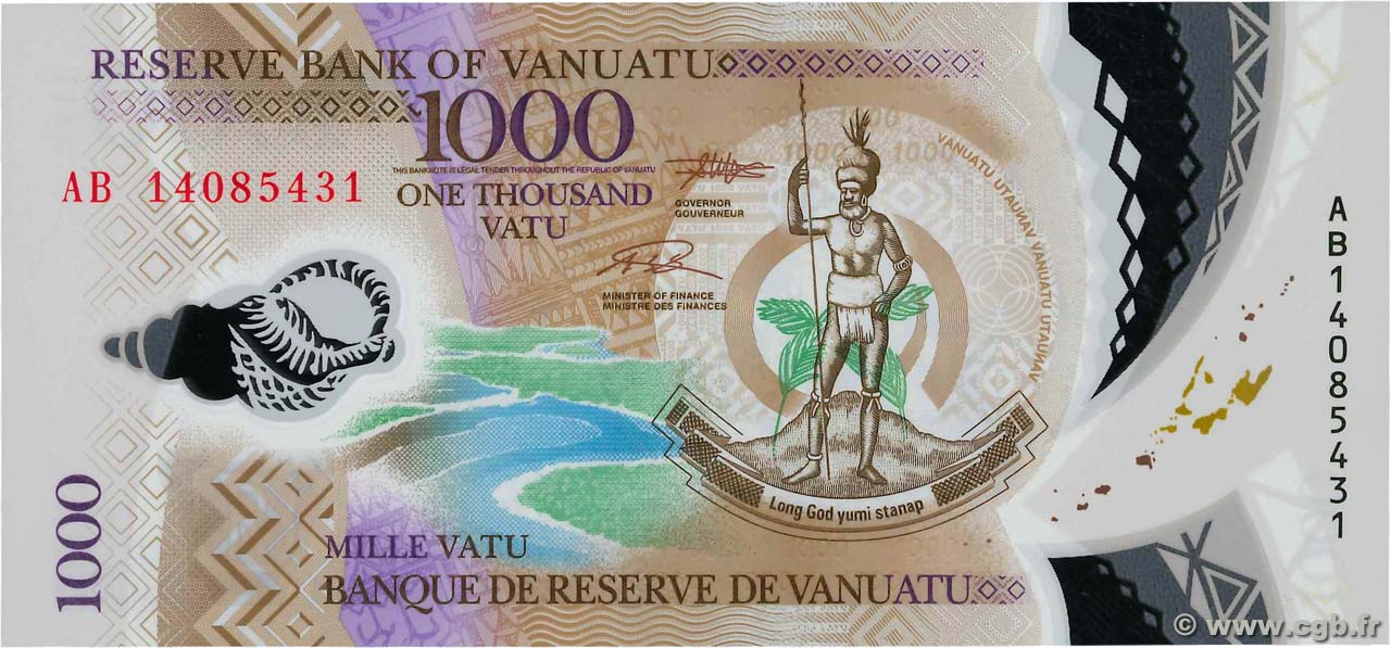 1000 Vatu VANUATU  2014 P.13 FDC