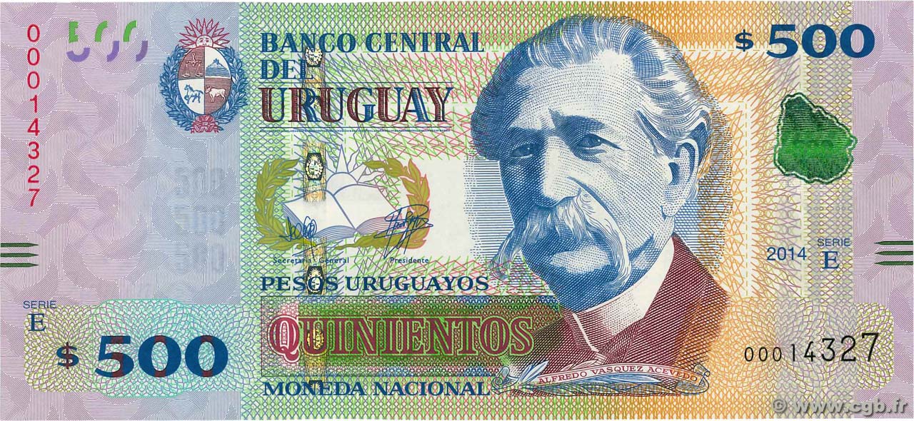 500 Pesos Uruguayos URUGUAY  2014 P.097 FDC