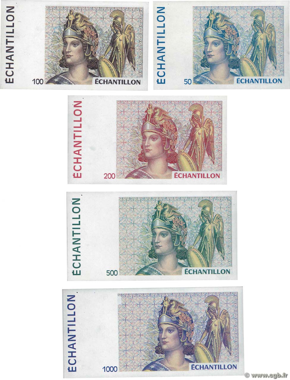 50 à 1000 Francs FRANCE regionalism and various  1980  XF - AU