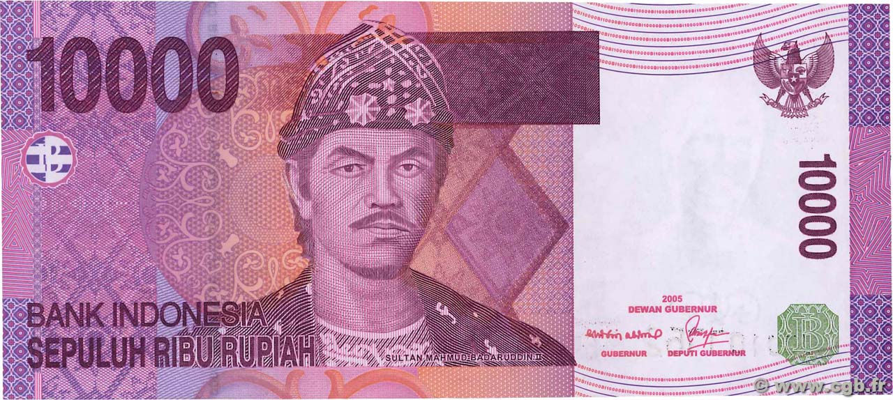 10000 Rupiah INDONESIA  2005 P.143 UNC-