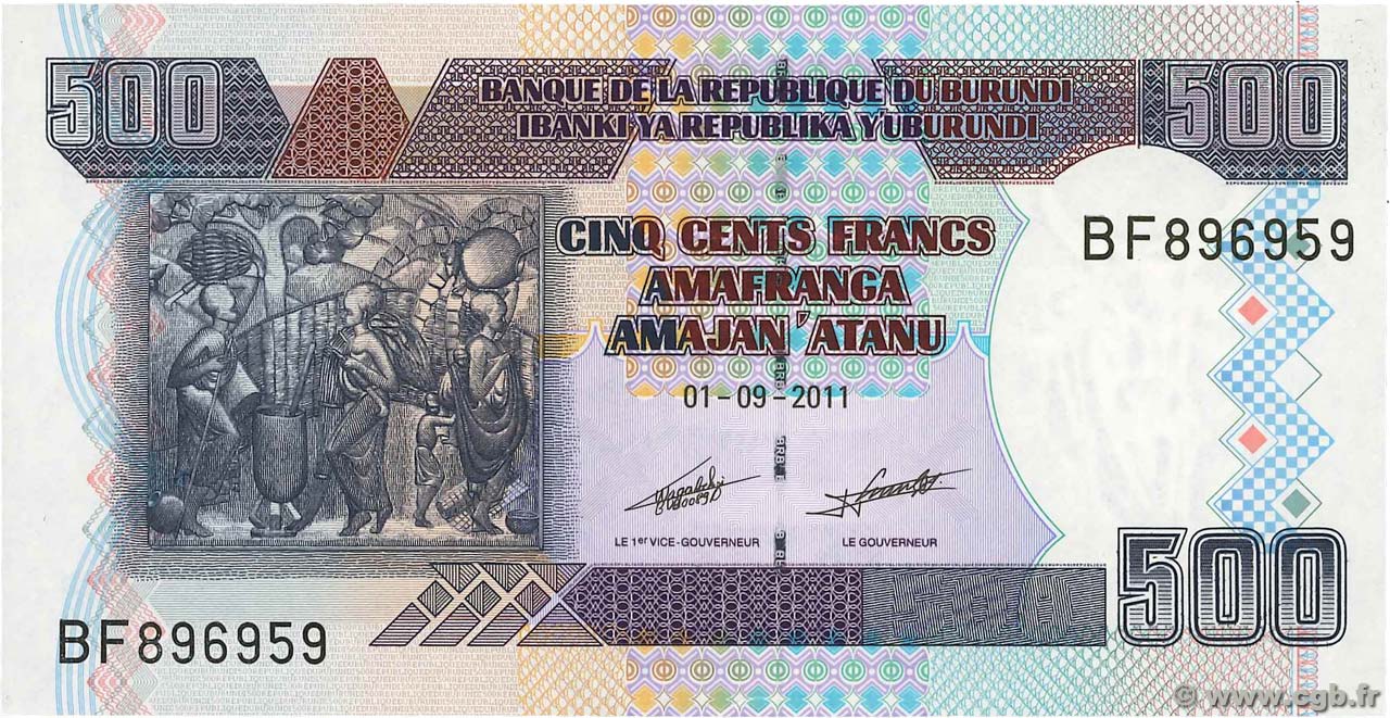 500 Francs BURUNDI  2009 P.45b q.FDC