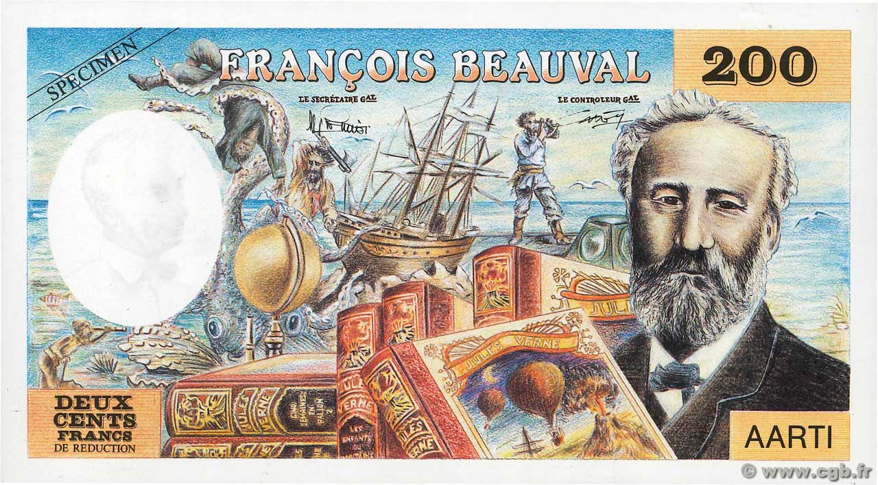 200 Francs FRANCOIS BEAUVAL de Réduction FRANCE regionalism and miscellaneous  1980  UNC-