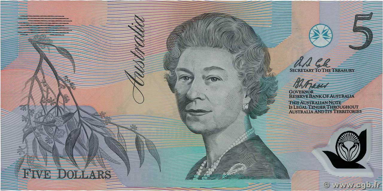 5 Dollars AUSTRALIA  1992 P.50a SC+