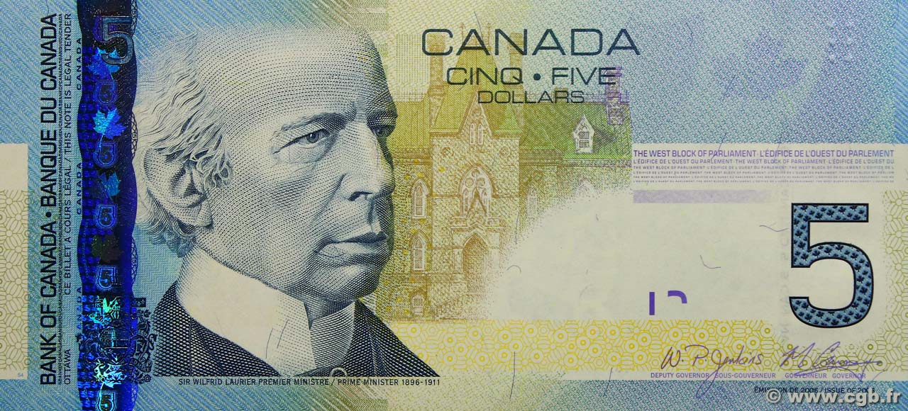 5 Dollars CANADA  2010 P.101Ad NEUF