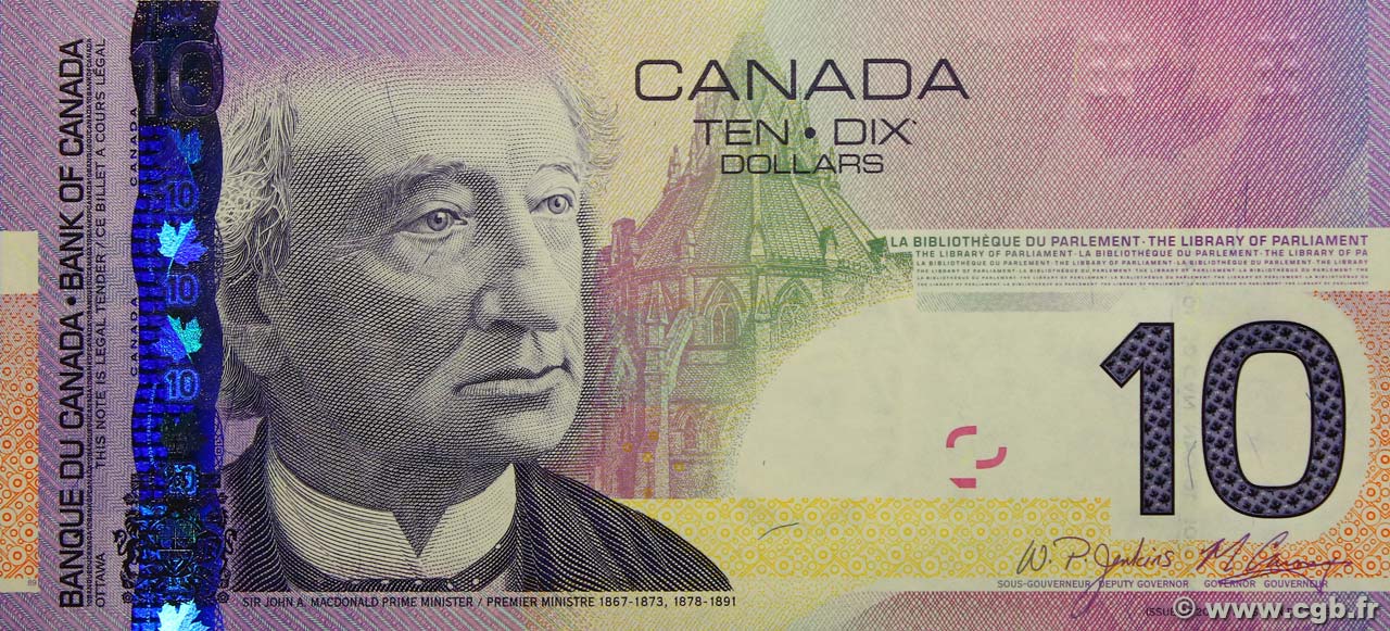 10 Dollars CANADA  2008 P.102Ad UNC