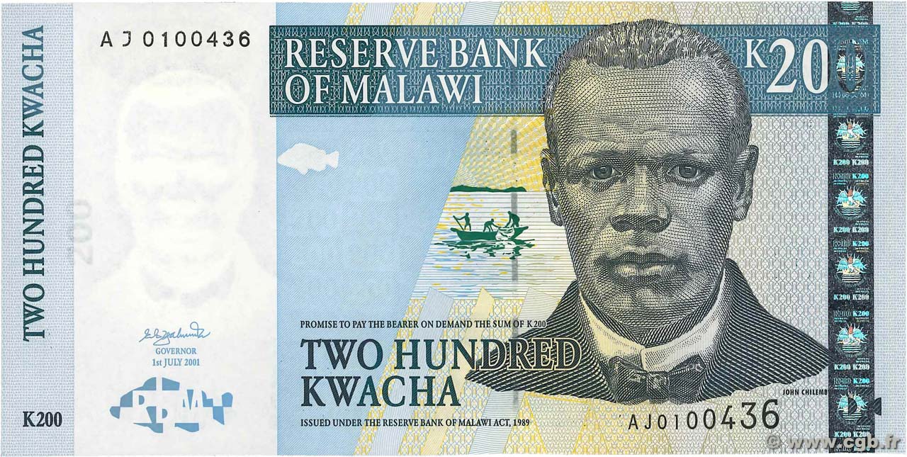 20 Kwacha MALAWI  2001 P.47a SC+