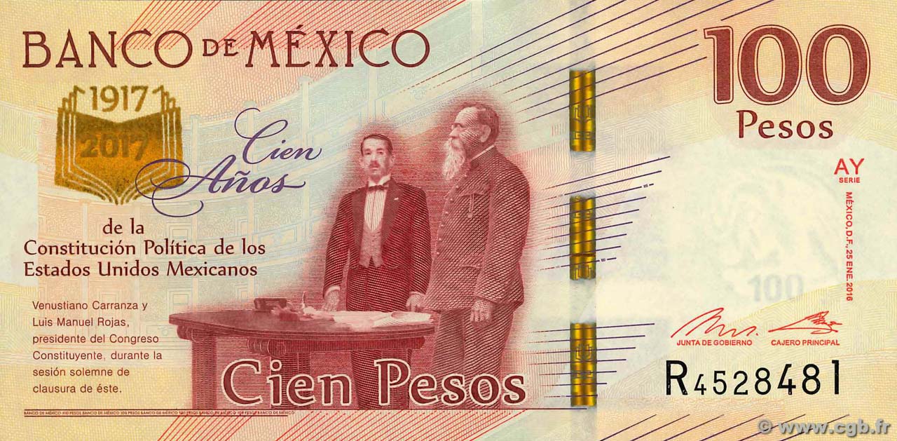 100 Pesos MEXICO  2017 P.130 UNC