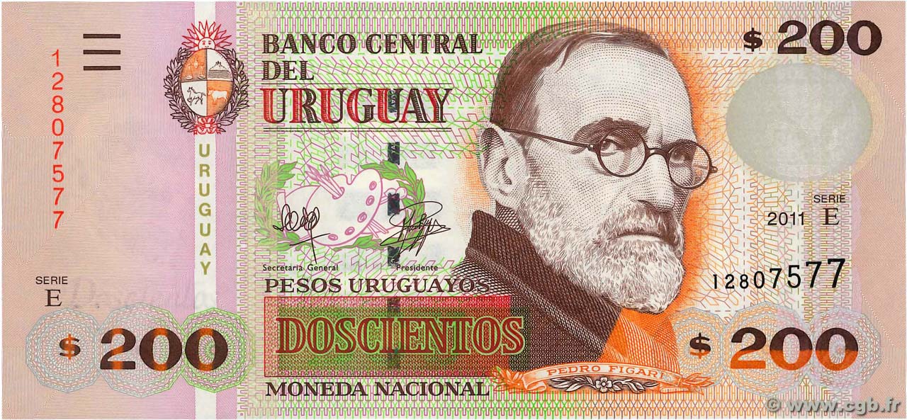 200 Pesos Uruguayos URUGUAY  2011 P.089c UNC