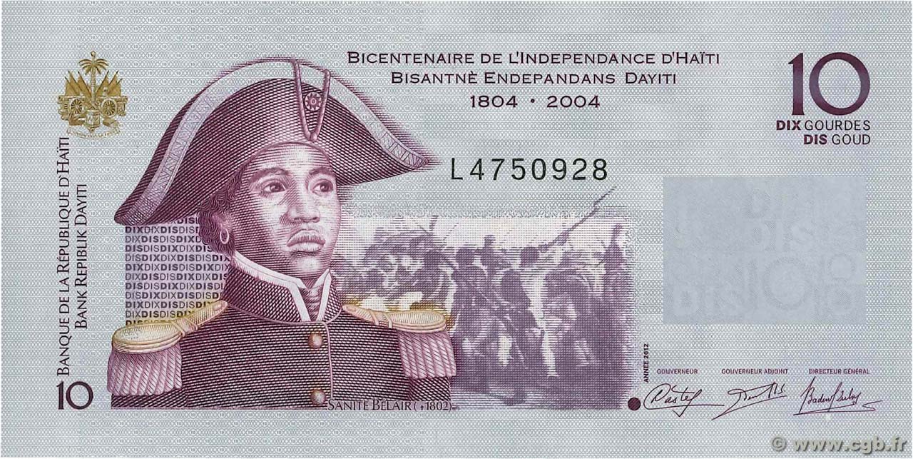 10 Gourdes HAITI  2014 P.272e UNC