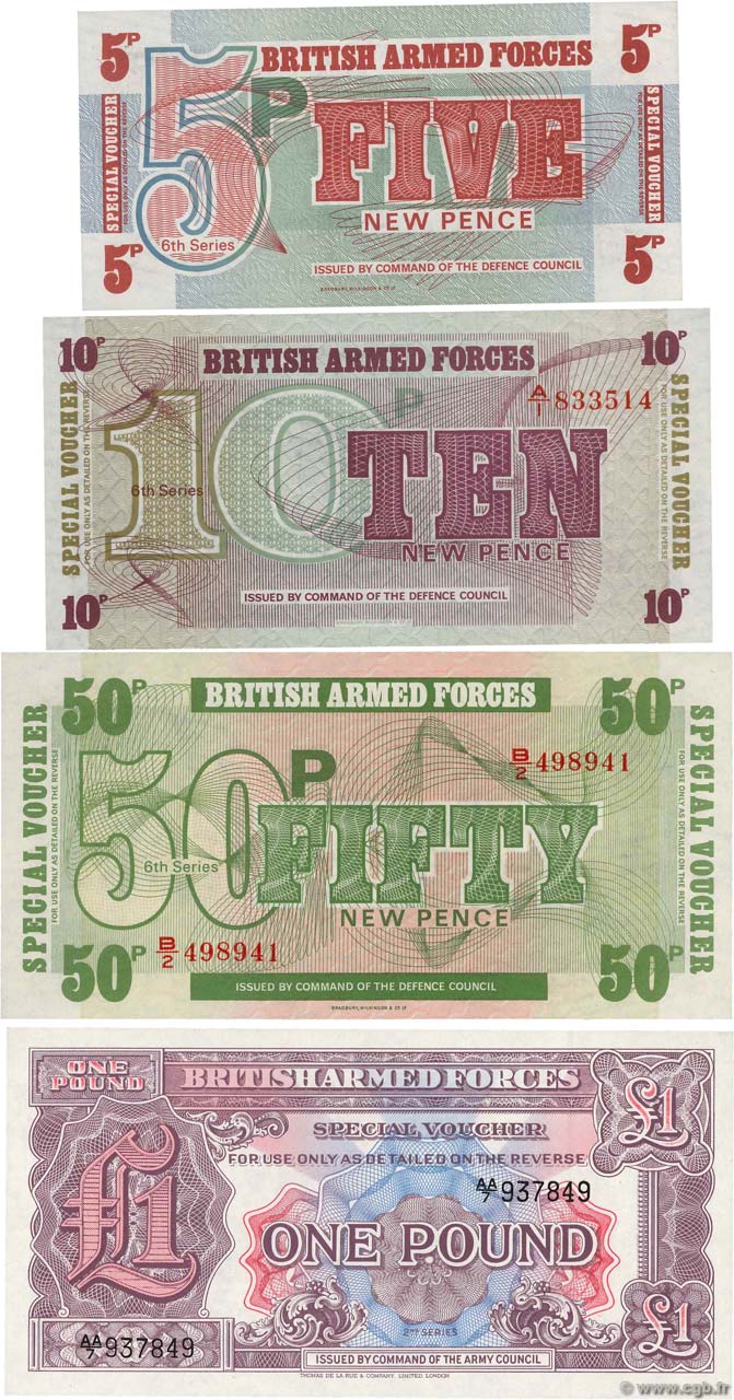 Lot de 4 Billets ENGLAND  1948 P.LOT UNC