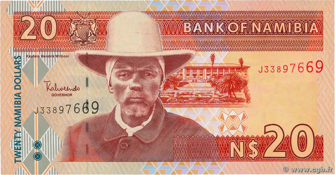 20 Namibia Dollars  NAMIBIA  2002 P.06b ST