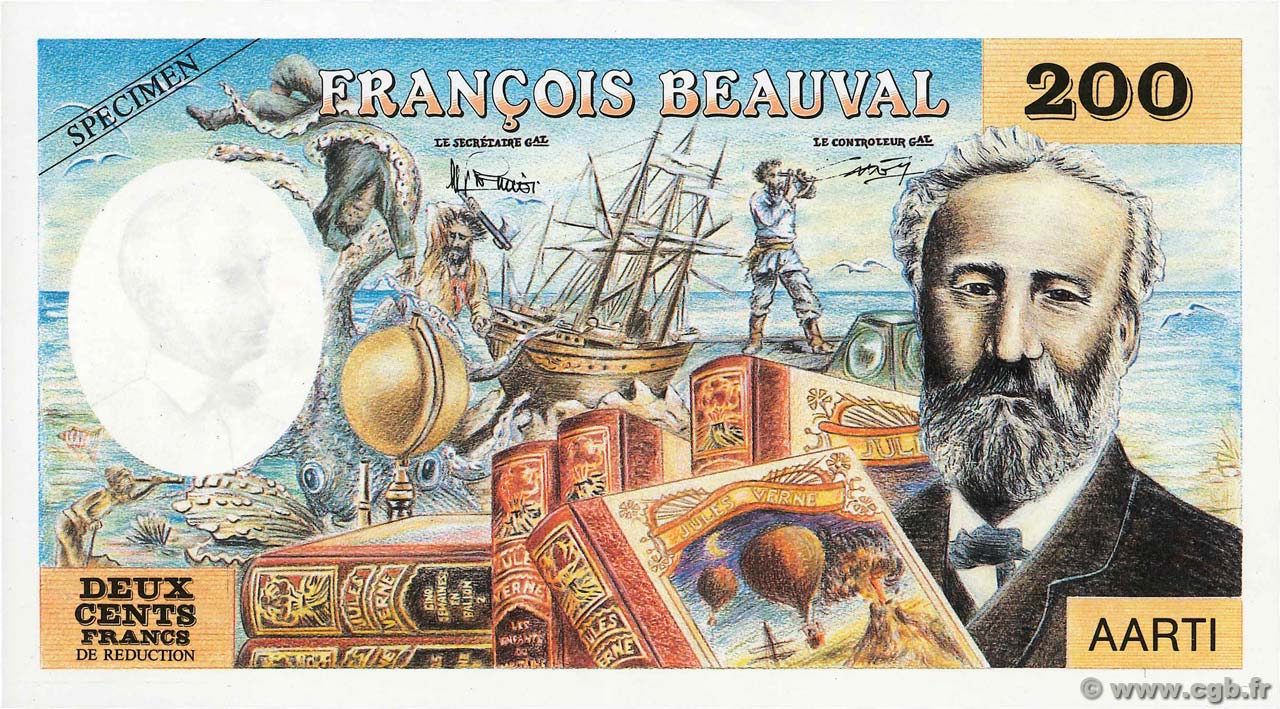 200 Francs FRANCOIS BEAUVAL de Réduction FRANCE regionalism and miscellaneous  1980  UNC-