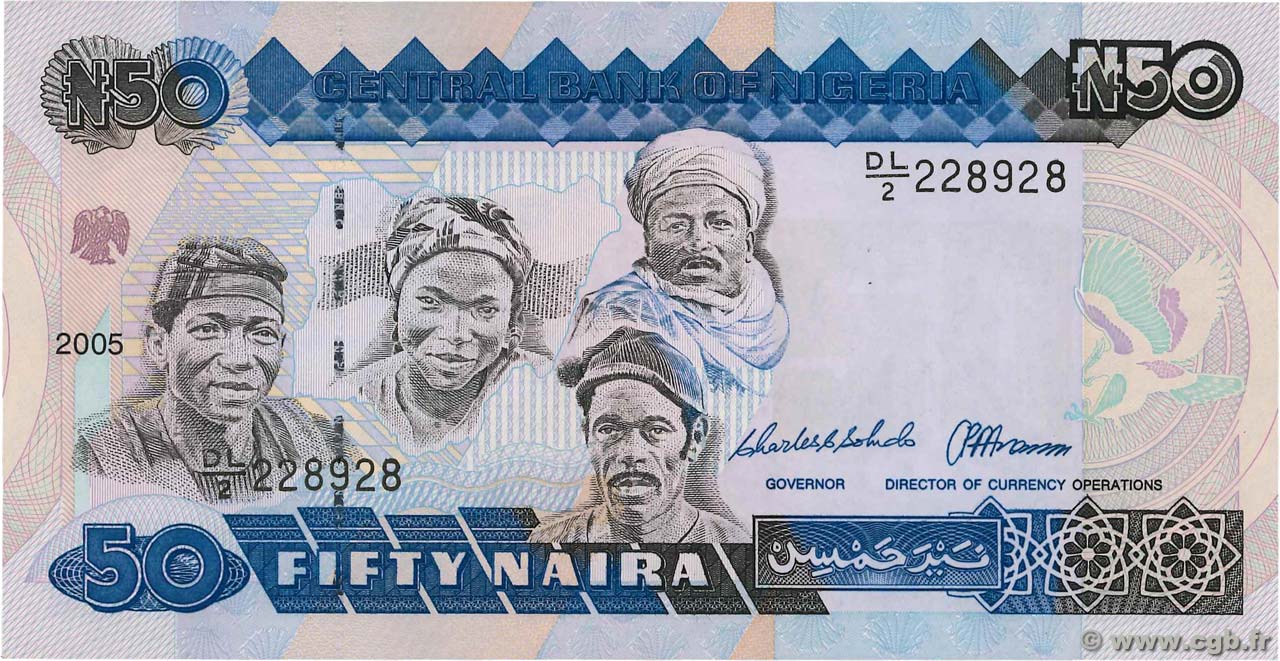 50 Naira NIGERIA  2005 P.27f UNC-
