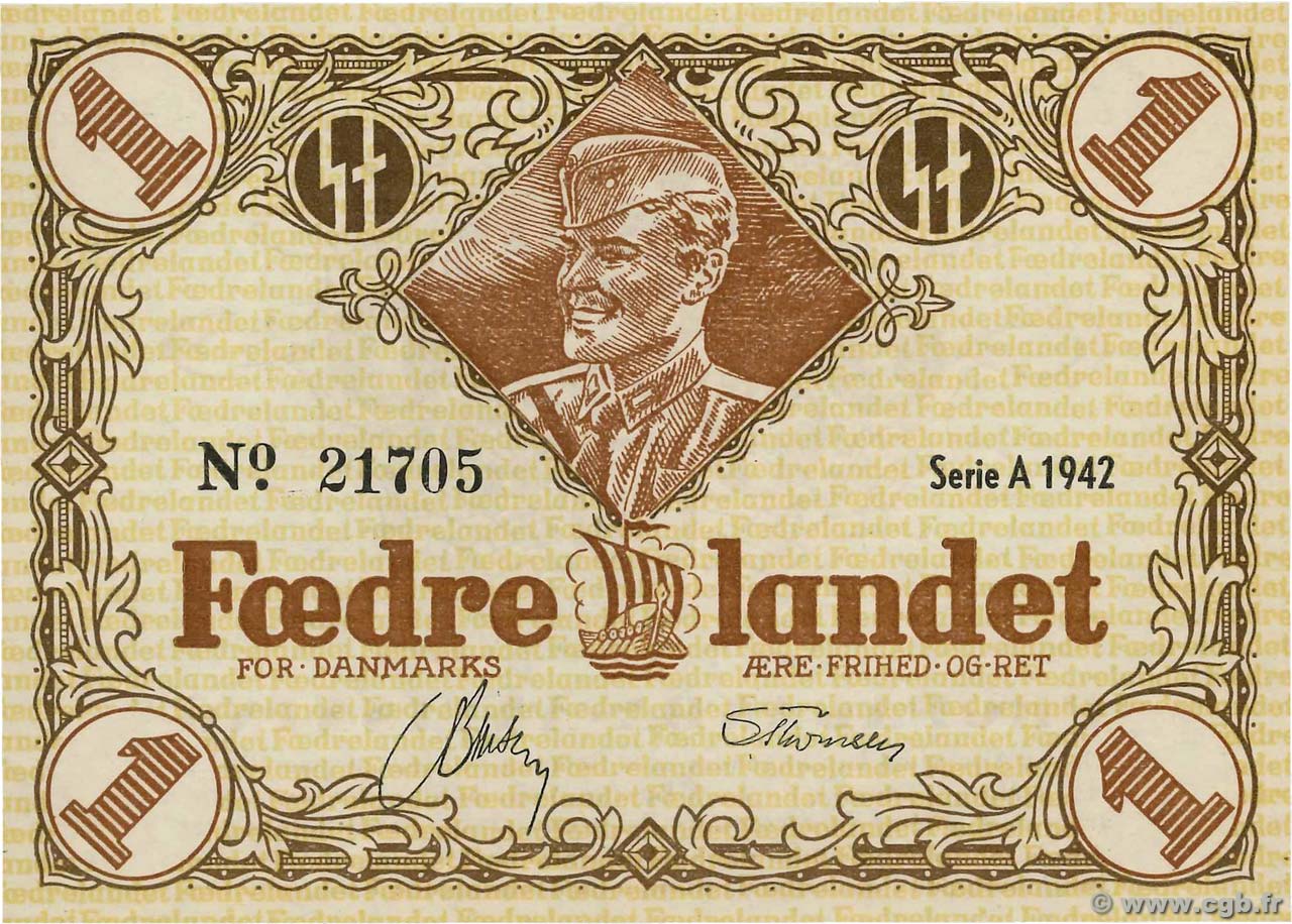 1 Krone DINAMARCA  1942 WWII.1501 q.FDC