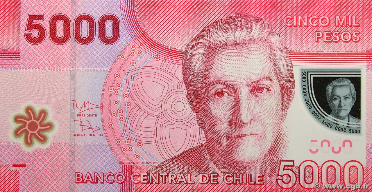 5000 Pesos CHILI  2012 P.163c NEUF