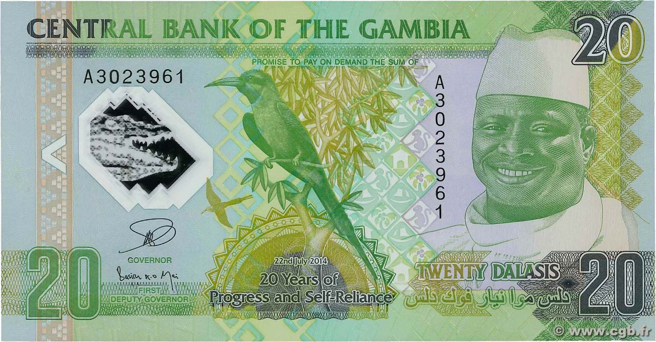 20 Dalasis Commémoratif GAMBIA  2014 P.30 UNC