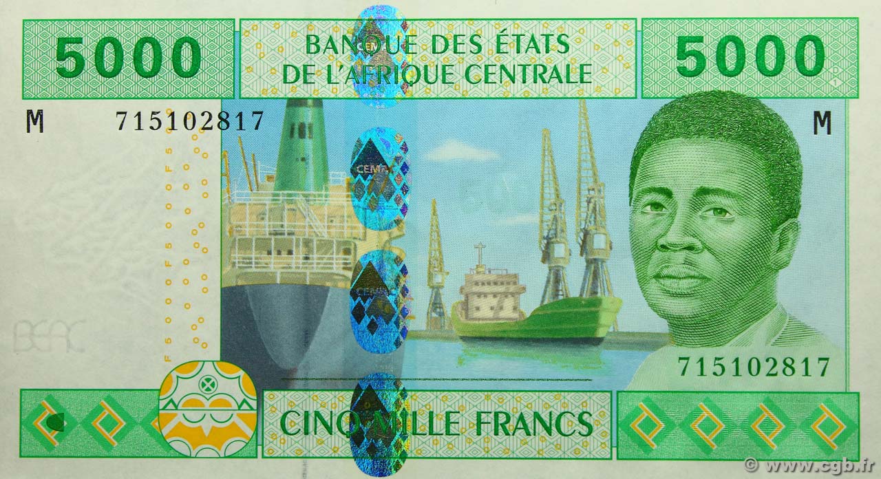 5000 Francs ÉTATS DE L AFRIQUE CENTRALE  2002 P.309M pr.NEUF