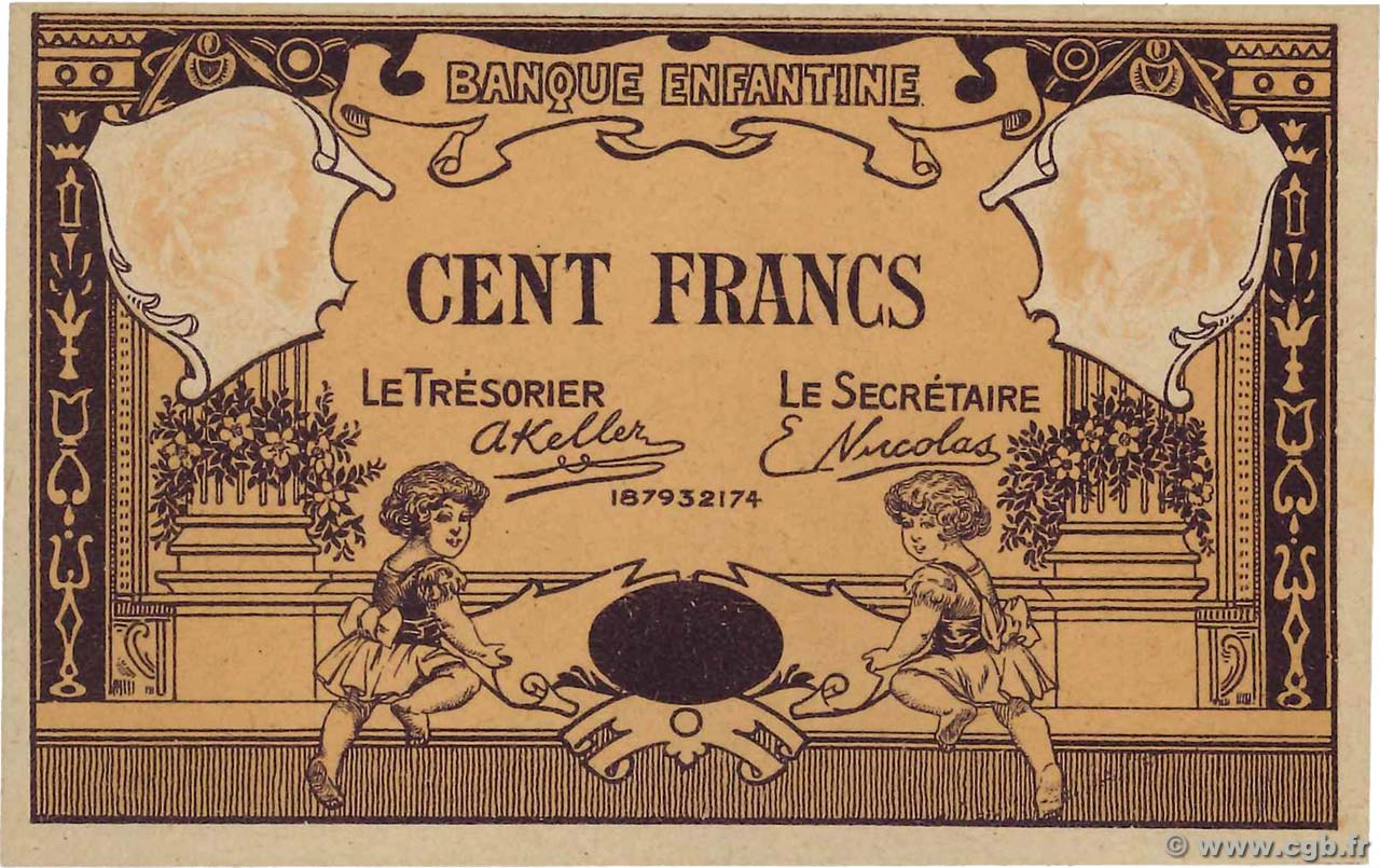 100 Francs FRANCE regionalismo y varios  1900  FDC