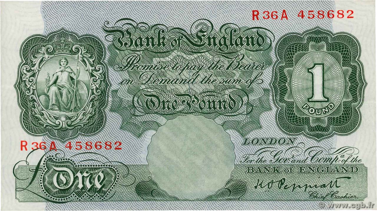 1 Pound INGHILTERRA  1948 P.369a q.SPL