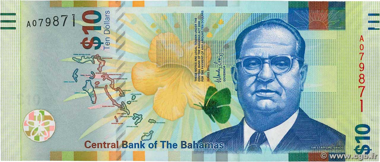10 Dollars BAHAMAS  2016 P.79 NEUF