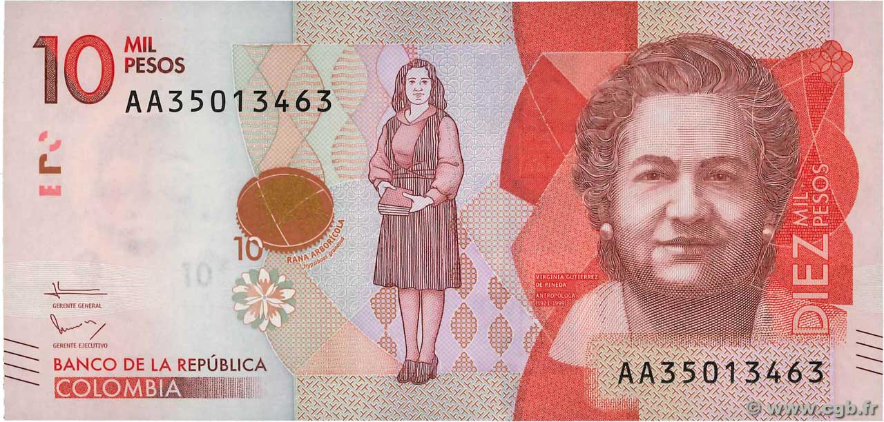 10000 Pesos COLOMBIE  2015 P.460 NEUF