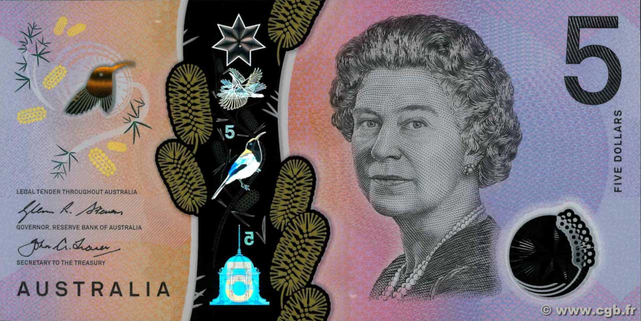 5 Dollars AUSTRALIE  2016 P.62 NEUF