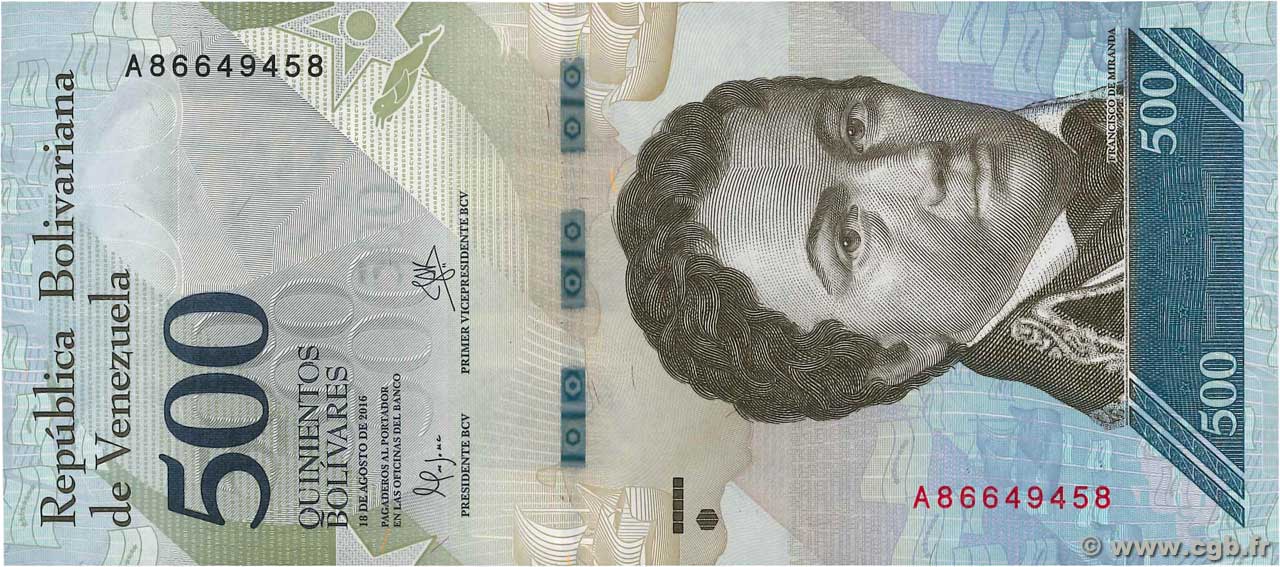 500 Bolivares VENEZUELA  2016 P.094a NEUF