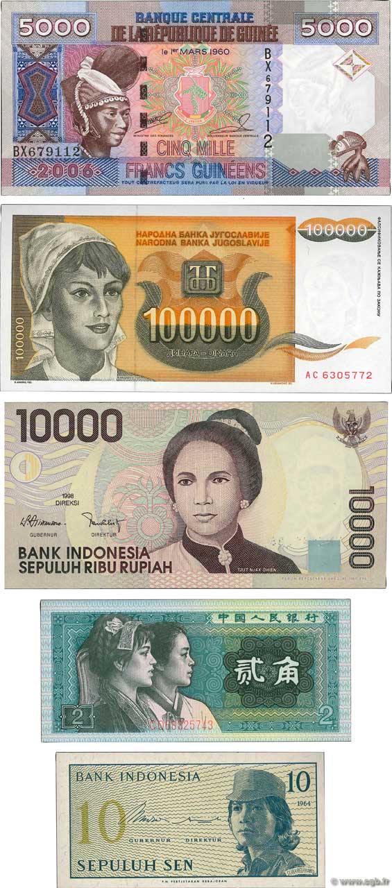 Lot de 5 billets LOTS  1964 P.LOT NEUF