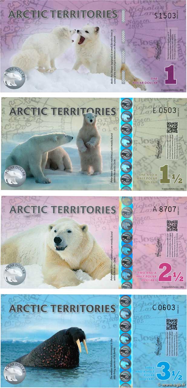 Lot de 4 Polar Dollars LOTS  2012 P.- NEUF