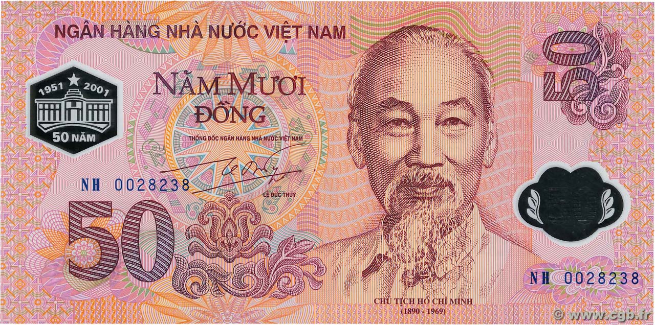 50 Dong VIETNAM  2001 P.118a UNC