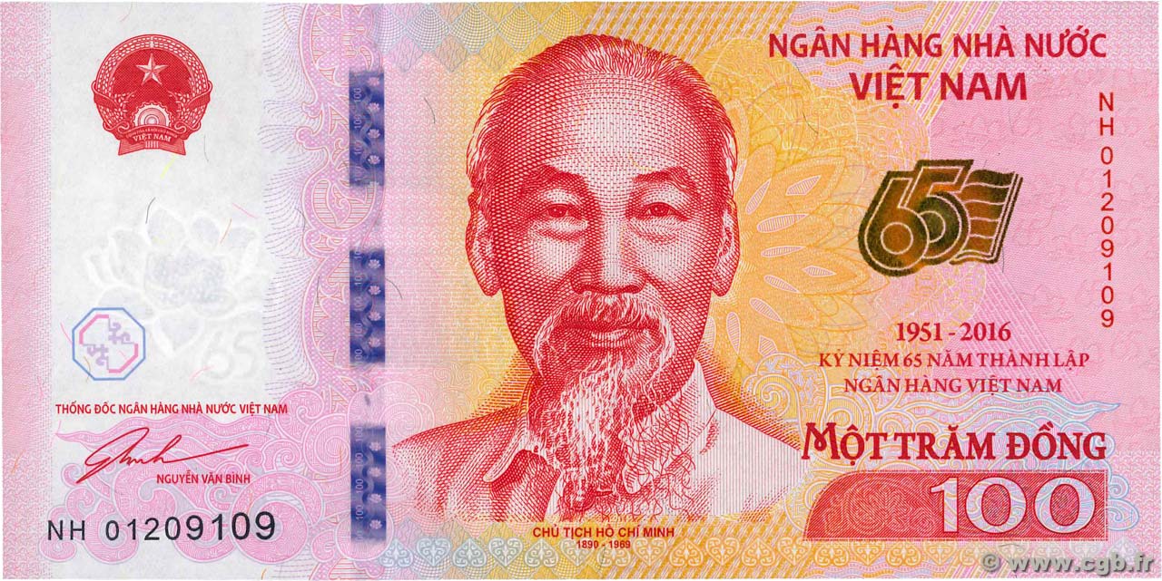 100 Dong Commémoratif VIET NAM   2016 P.New NEUF