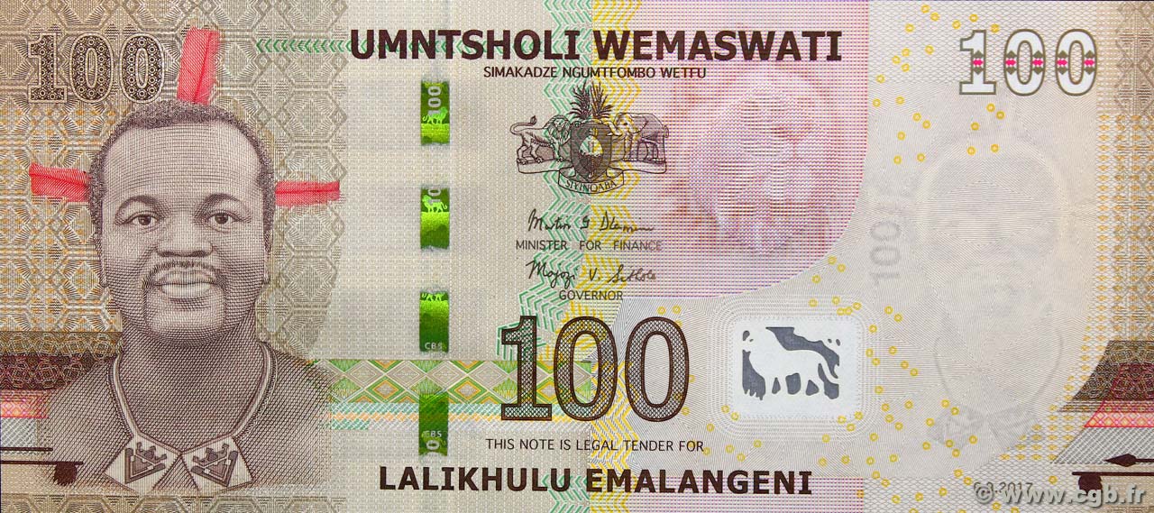 100 Emalangeni Swasiland 17 P 42 B91 2440 Banknoten