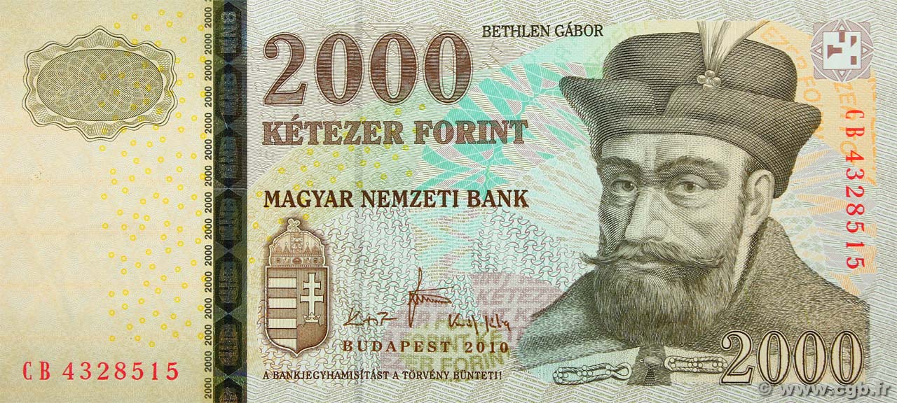 2000 Forint HUNGARY  2010 P.198c UNC